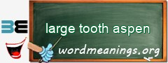 WordMeaning blackboard for large tooth aspen